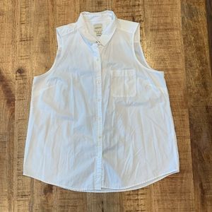 ✂️(3 for $25) G.H.Bass White Button Down Sleeveless Top XL collared